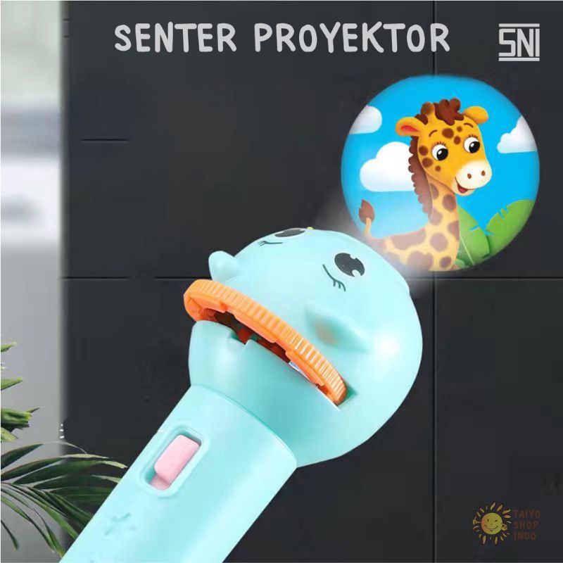 mainan senter proyektor anak hewan / senter proyektor