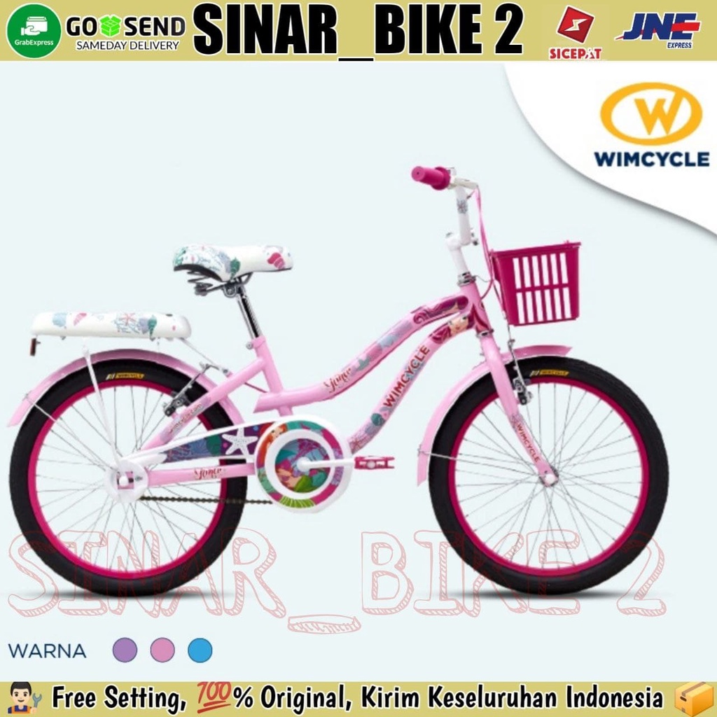 Sepeda Keranjang Anak Perempuan WIMCYCLE YUNA 16,18,&amp; 20 Inch