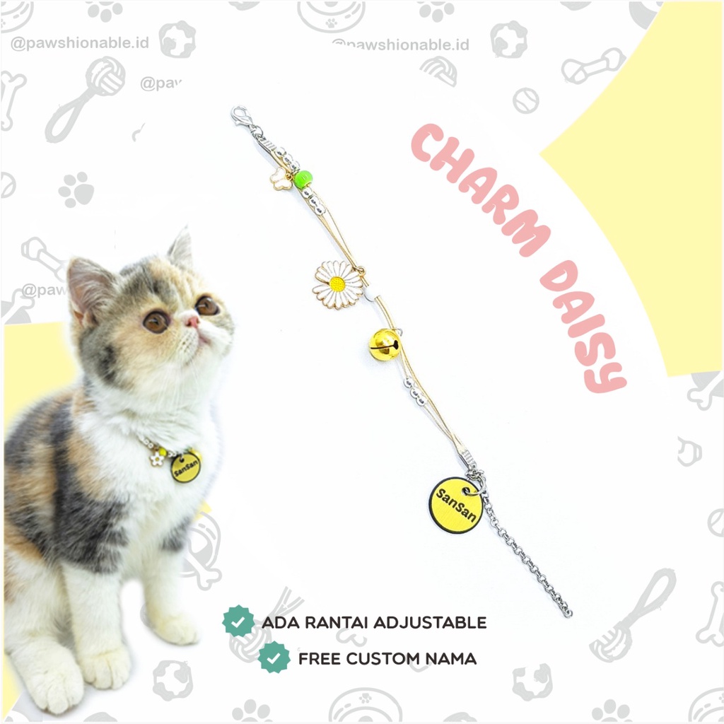 K44 - Kalung Custom Nama Kucing Anjing Aksessoris Hewan PU Leather/Kulit Sintetis