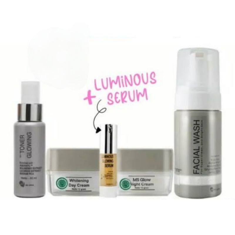skincare paket krim kecantikan perawatan wajah glowing wanita MS GLOW lengkap dengan serum ala korean aman sudah BPOM-5