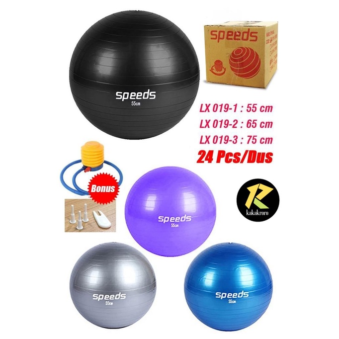 Gymball SPEEDS 65 CM/ gym ball/bola yoga /bola gym SPEEDS BONUS POMPA - Ungu