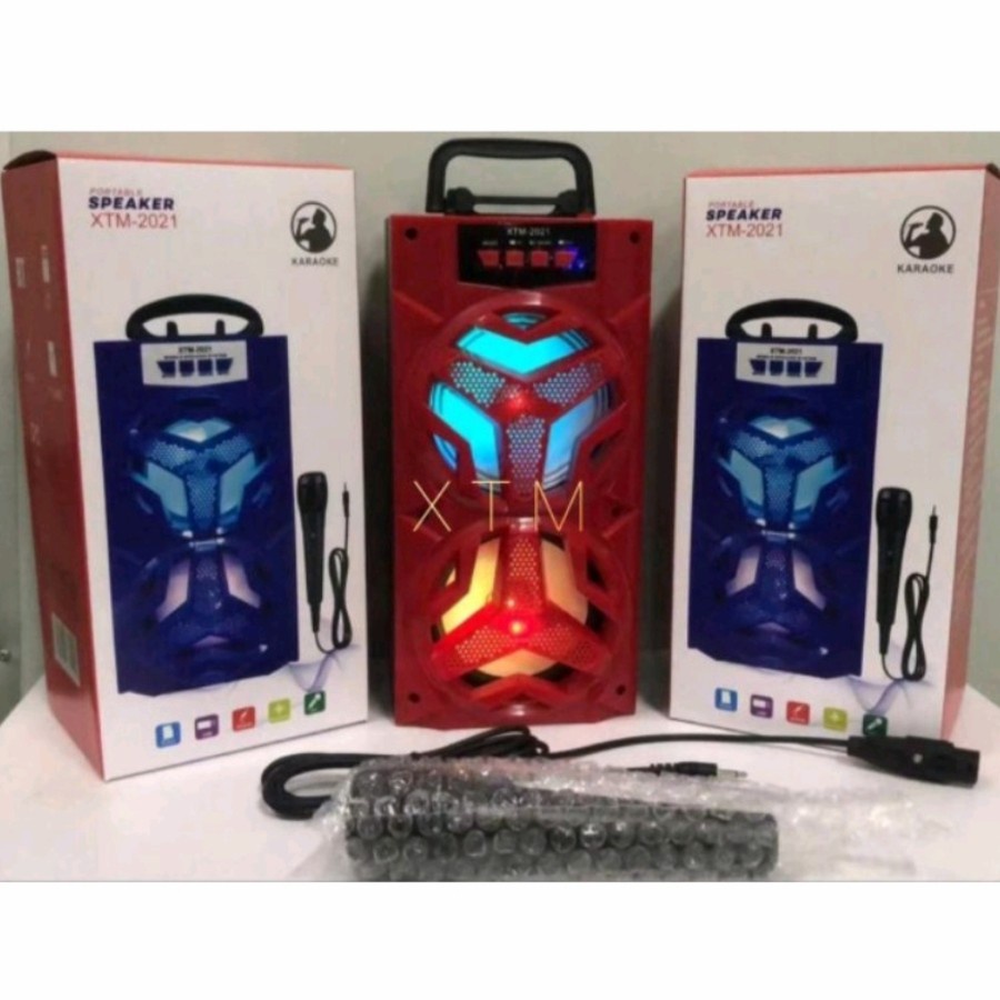 COD SPEAKER BLUETOOTH XTM-2021 PLUS MIC KARAOKE X-BASS//SPEAKER SALON AKTIF X-BASS//SPEAKER KARAOKE//SPEAKER WIRELESS