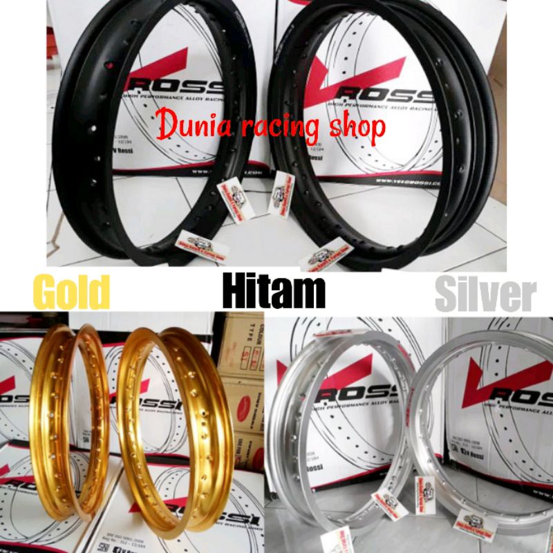 Velg Rossi pelek 160 185 18 Hitam Silver Gold  - Velg 160/185x18 Rossi SNI harga sepasang