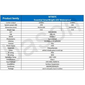 PHILIPS WT007C LED 16W 1100lm 4000K Neutral White IP65 - Waterproof