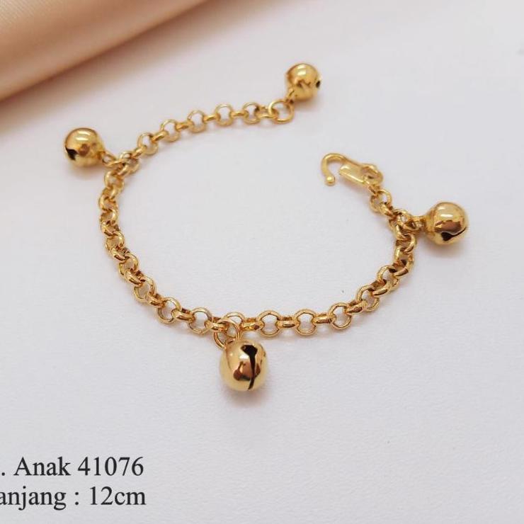 Terbaru.. gelang bayi / anak / gelang rantai holo 4 krincing