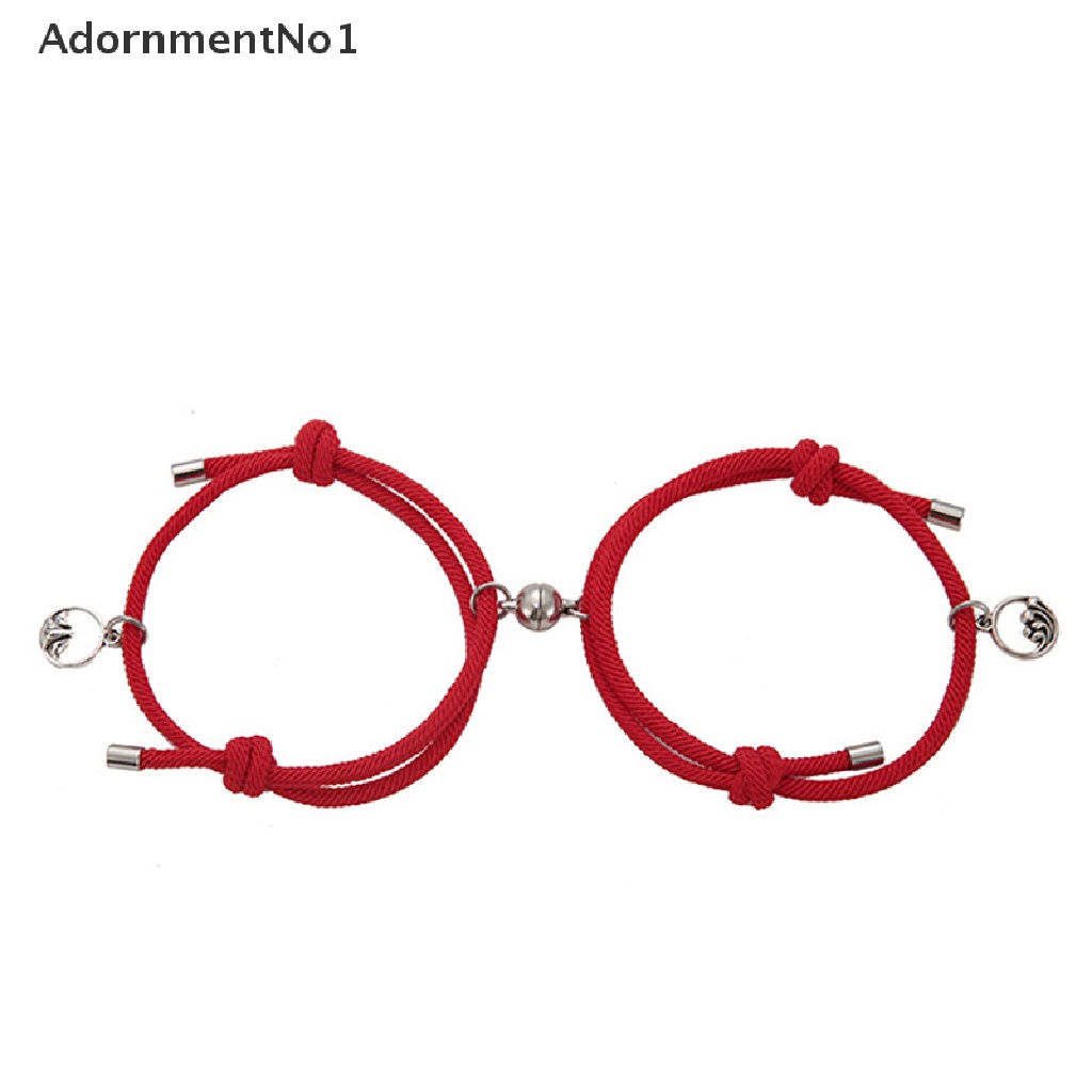 (AdornmentNo1) 2pcs / Set Gelang Tangan Magnet Motif Geometri Aksen Hollow Untuk Pasangan / Pria / Wanita