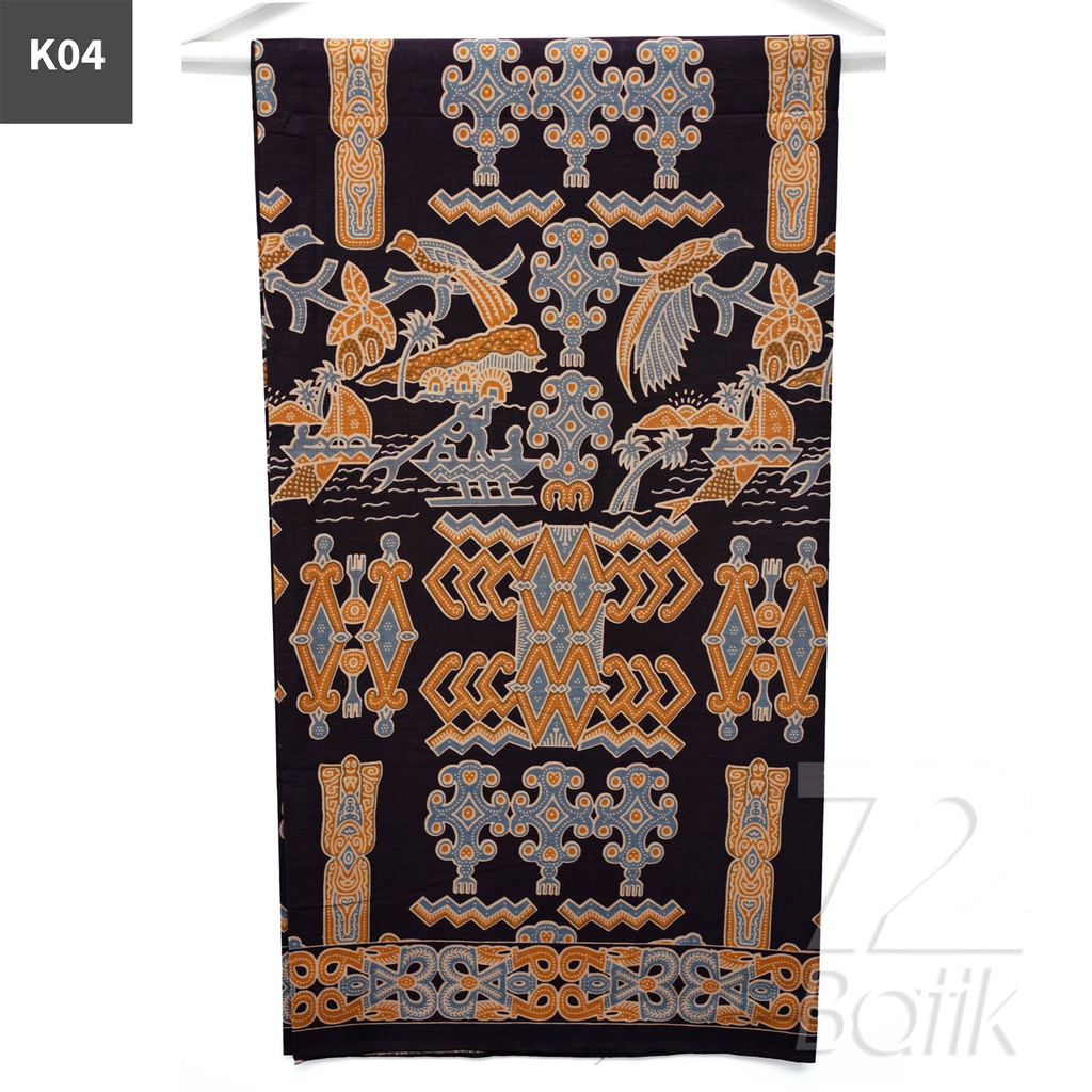 KAIN BATIK PREMIUM Bahan Katun Motif Burung Adat Warna Biru 721182 Cap 72 Jarik Jarit Samping Kebat Panjang Batik Katun Modern Premium Bahan Seragam Batik Pernikahan Kantor Keluarga Murah Kamen Jadi Batik Bali Lembaran