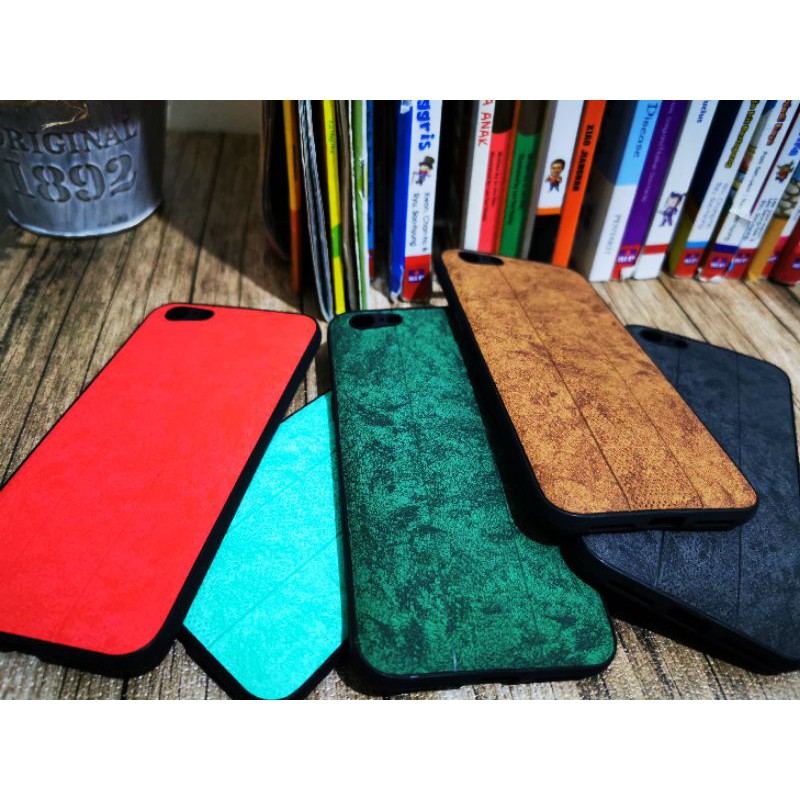 Softcase Leather Kulit Karpet IPH 5/6/7/7 PLUS/8 PLUS/OPPO A71