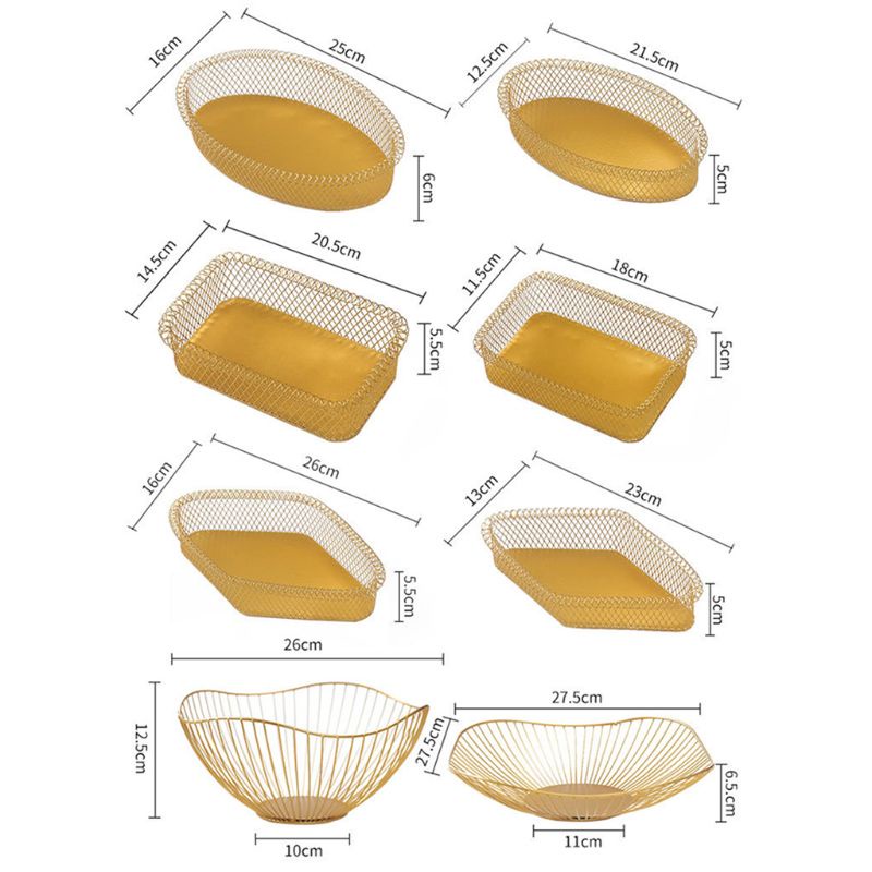 Weroyal Keranjang Buah / Sayuran Bahan Metal Gaya Nordic Untuk Dekorasi