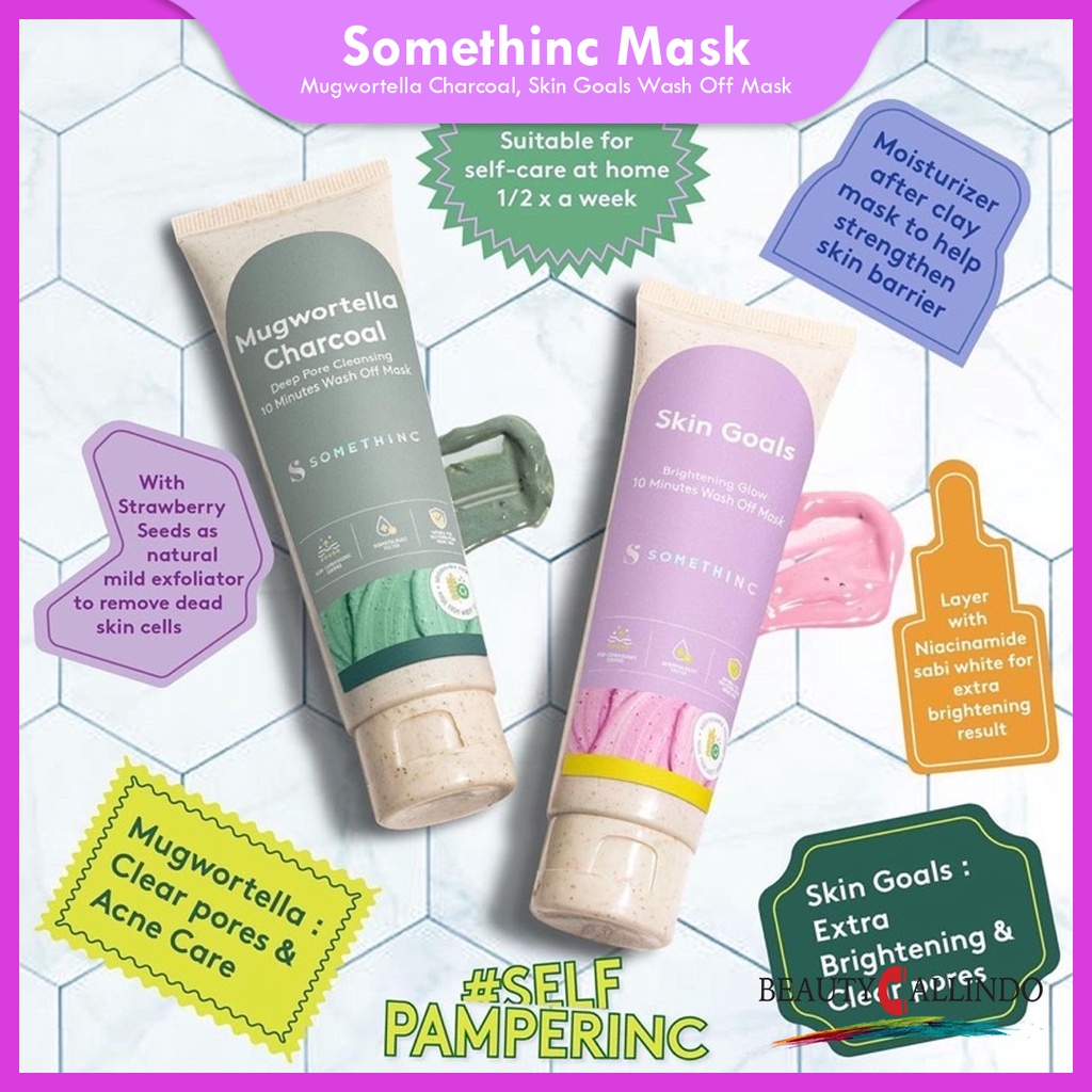 SOMETHINC 10 Minutes Wash Off Mask Mugwortella Charcoal - Skin Goals Brightening Glow