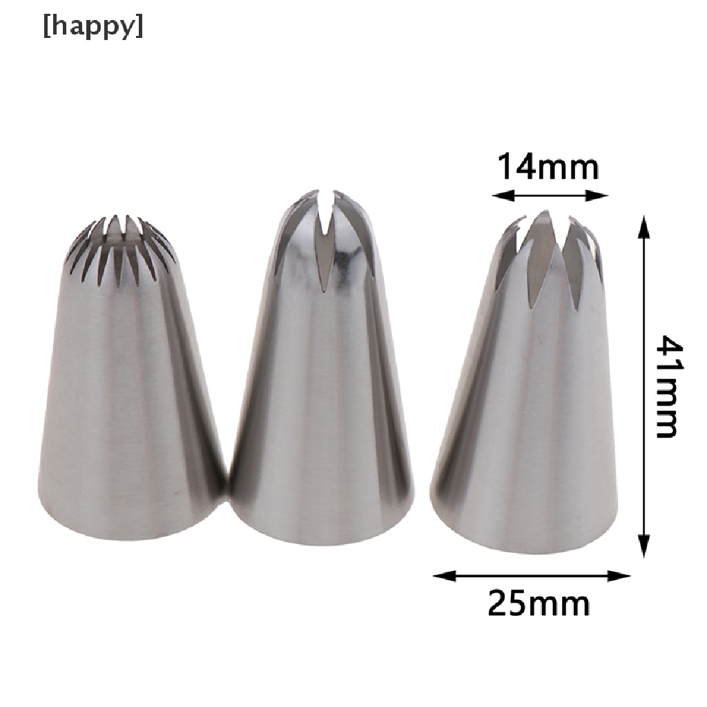 HA 3PCs Cream Cake Icing Piping Cupcake Nozzles Pastry Tips Fondant Cake Decor ID