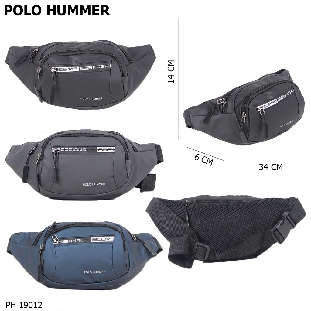 Tas Selempang Bahu Punggung Pinggang Waist Bag POLO HUMMER Anti Air Termurah Premium