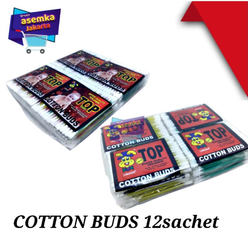 Cotton Buds 12sachet Korek kuping kapas grosir