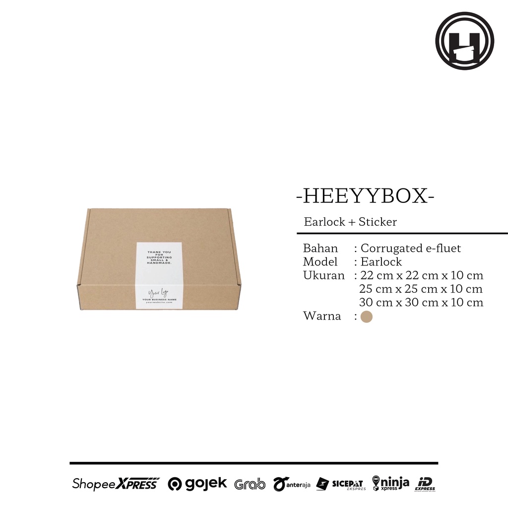 HEEYYBOX | Corrugated Box + Custom Sticker.