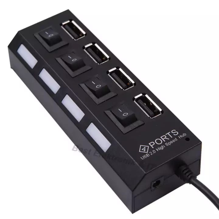 USB Hub 4 Port 4 Switch LED