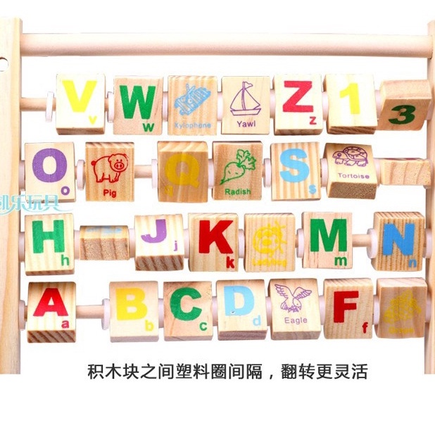 ABC Sempoa Board Papan Mainan Anak Papan Tulis Anak  Puzzle Anak Wooden Toys Mainan Kayu Puzzle Huruf Puzzle Alphabet