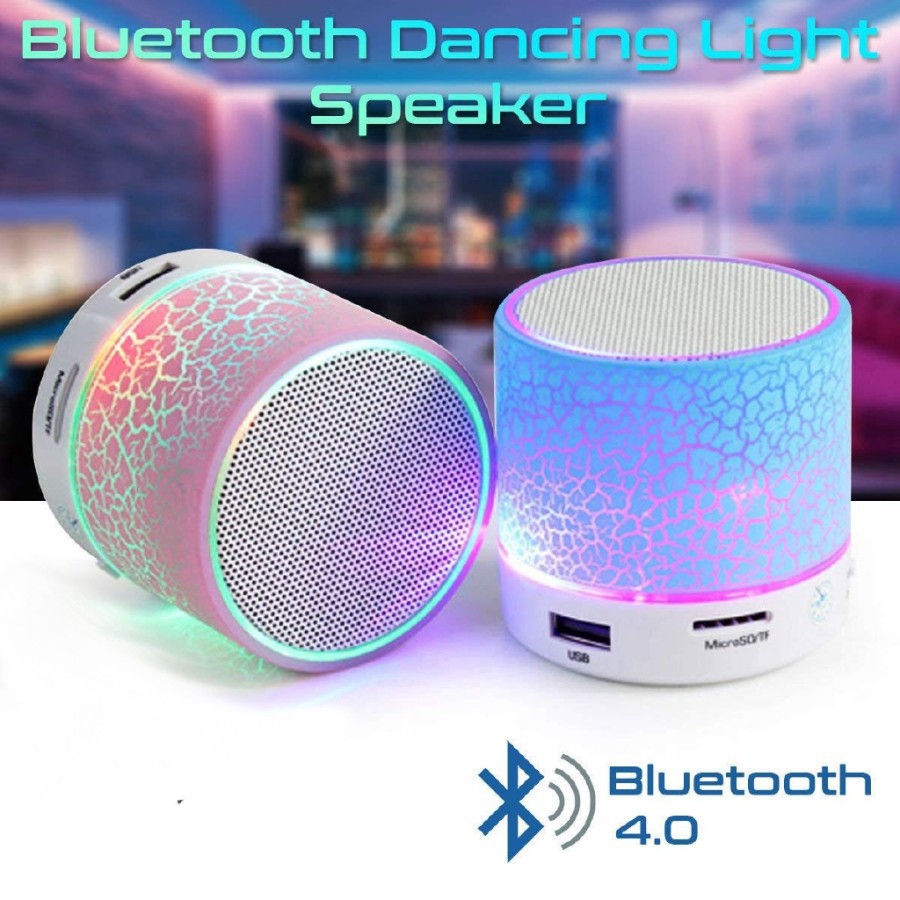 MINI Speaker Bluetooth Wireless S10 LAMPU LED Mode Retak Music Box 6warna