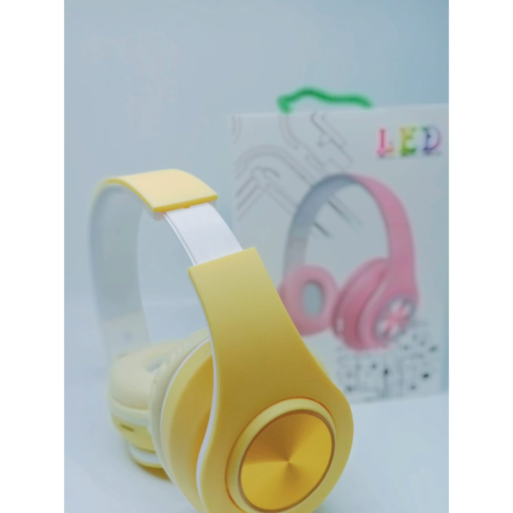 Headphone  HXZ-B39 Macaron With Built-in Mic  / Headphone Light Led Bluetooth wireless