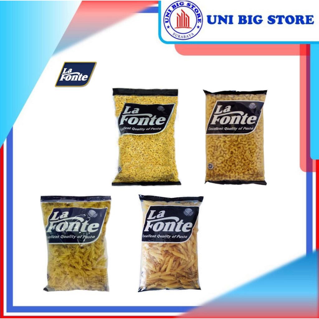 

Pasta LA FONTE Short 500 gr Series Macaroni Fusilli Chifferi Penne Gobetti Makaroni