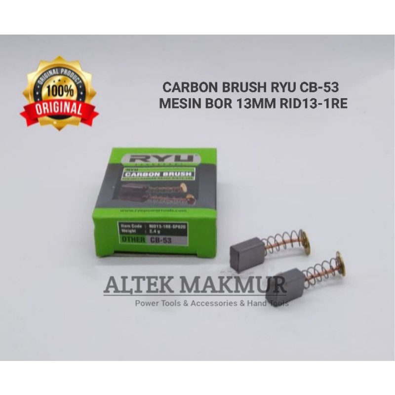 Carbon Brush CB53 / CB 53 / Bostel Mesin Bor RYU 13mm RID13-1RE / Spul arang RYU
