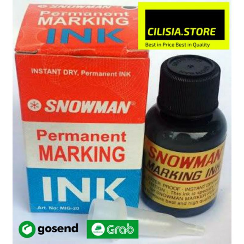 

Isi Tinta Spidol Permanen Snowman Refill Ink Mark Hitam Biru Merah
