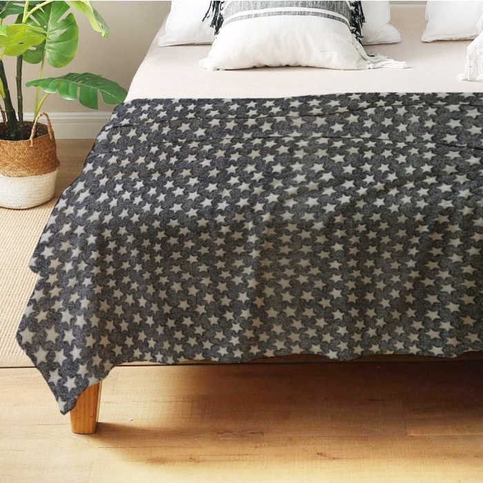 Selimut Dewasa King Rabbit Thermal Blanket Selimut 150x200 cm Little Star Grey(B3S1) Selimut Dewasa 