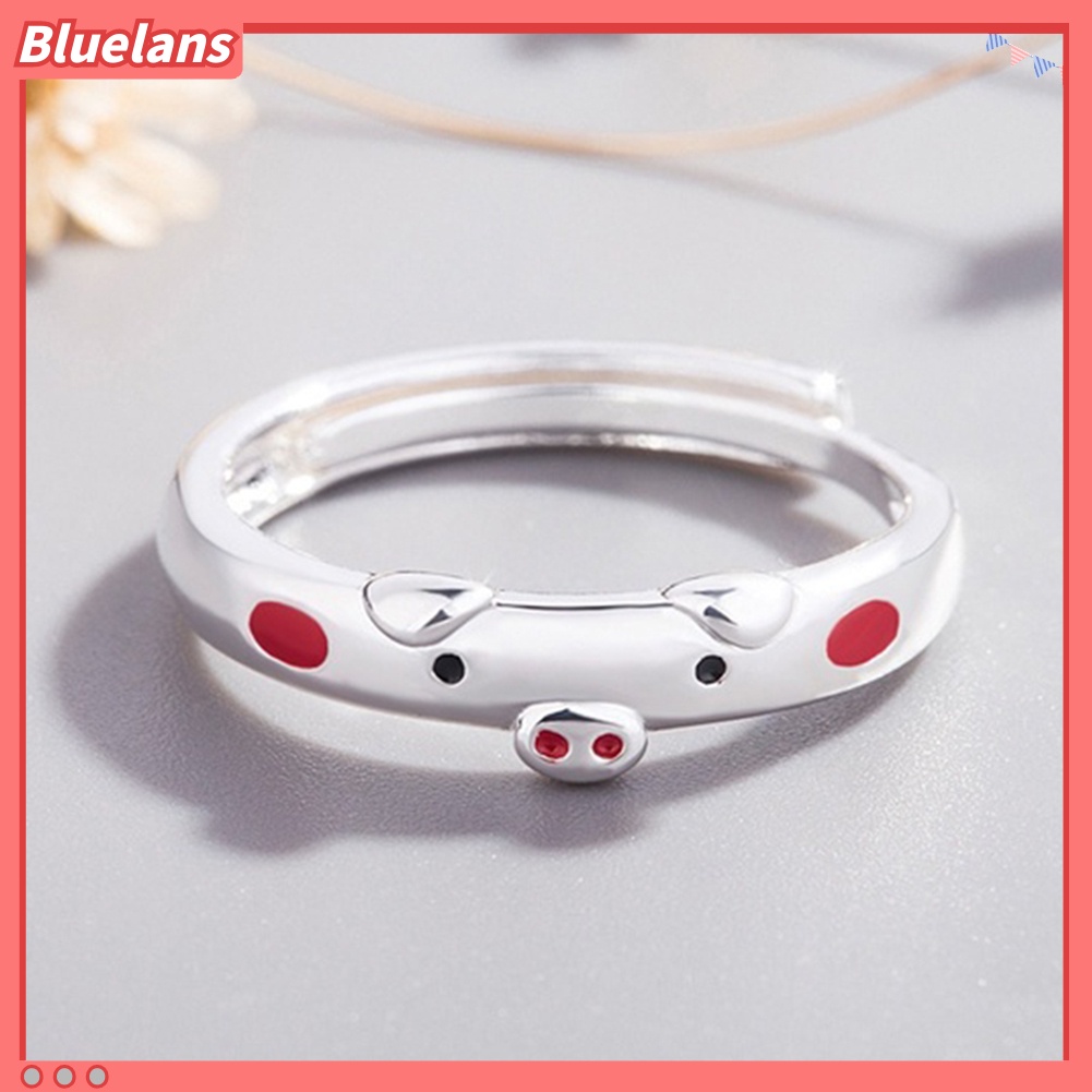 Bluelans Cute Women Cartoon Pig Piggy Opening End Ring Finger Jewelry Birthday Gift