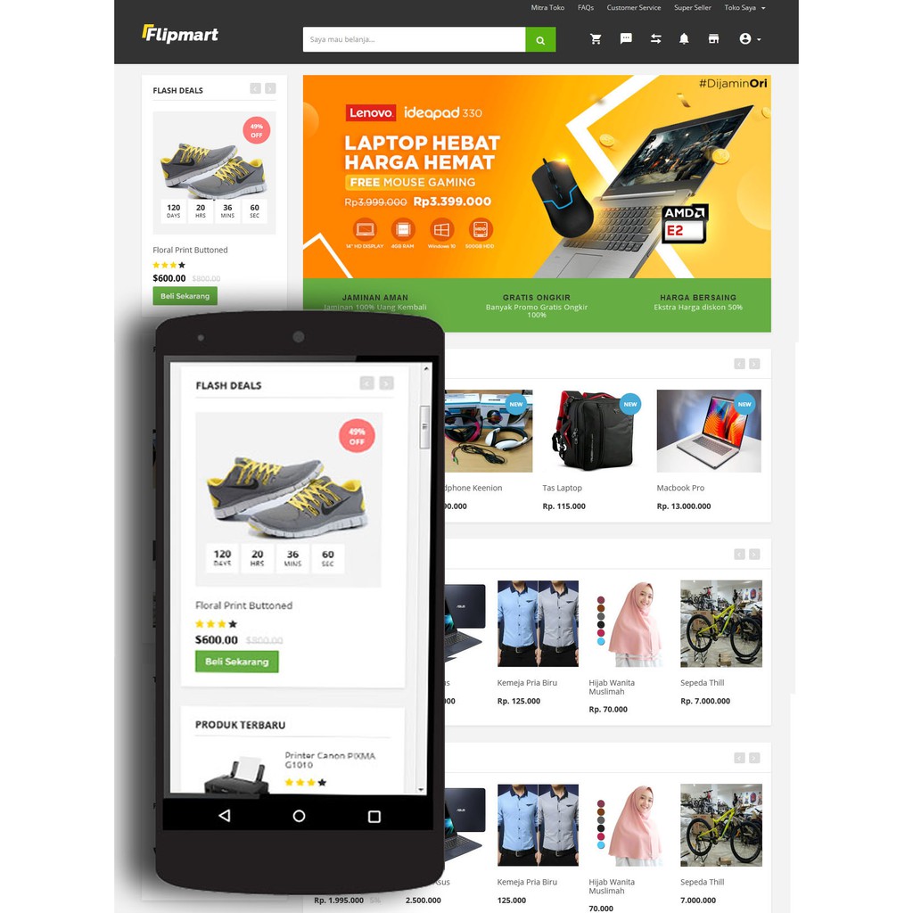 Aplikasi Source Code Flipmart Marketplace Jual Beli Multivendor