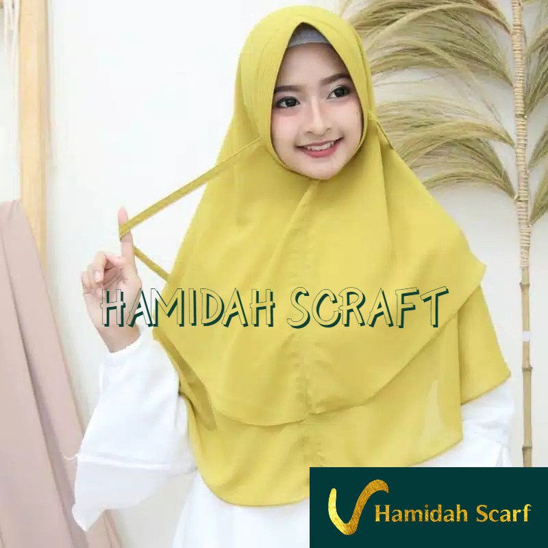 HIJAB murah JILBAB terlaris HAMIDAH ORI KERUDUNG 2 LAYAR DIAMOND PET