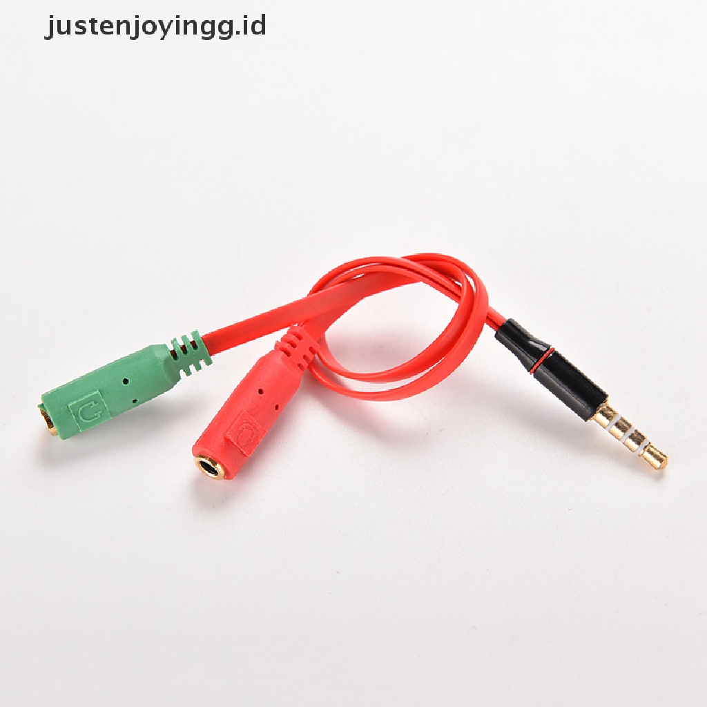 Justenjoyingg.id / 1x3.5mm Kabel Adapter Splitter Audio AUX Mic Headphone / Earphone male Ke 2 Female