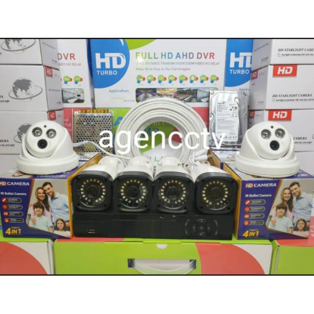 Paket cctv 6 kamera 4mp full hd ic sony lengkap siap pasang