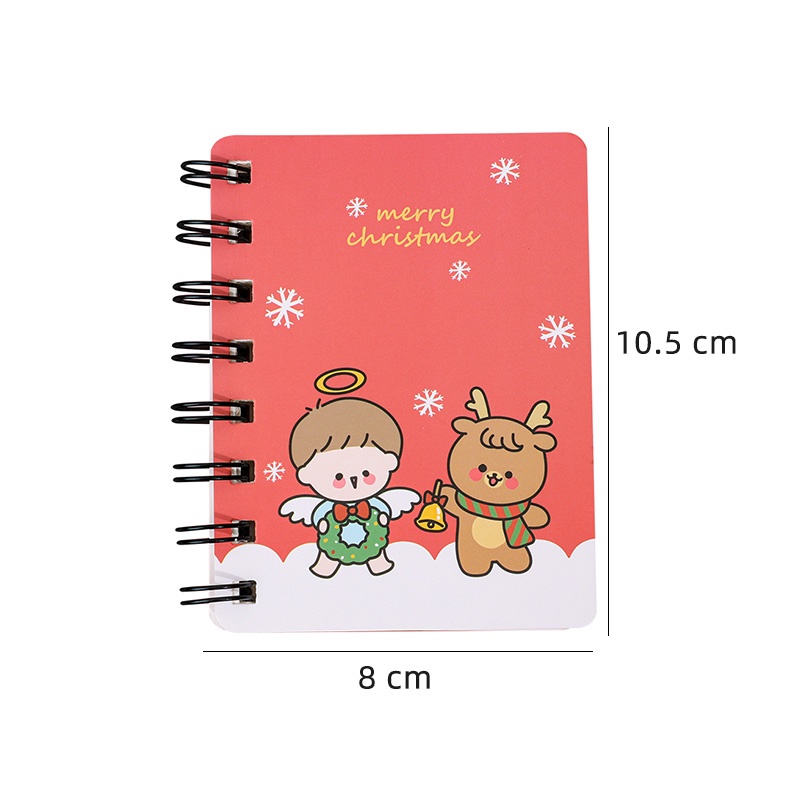 80 Lembar A7 Buku Notebook / Catatan Saku Mini Portable Motif Kartun Natal