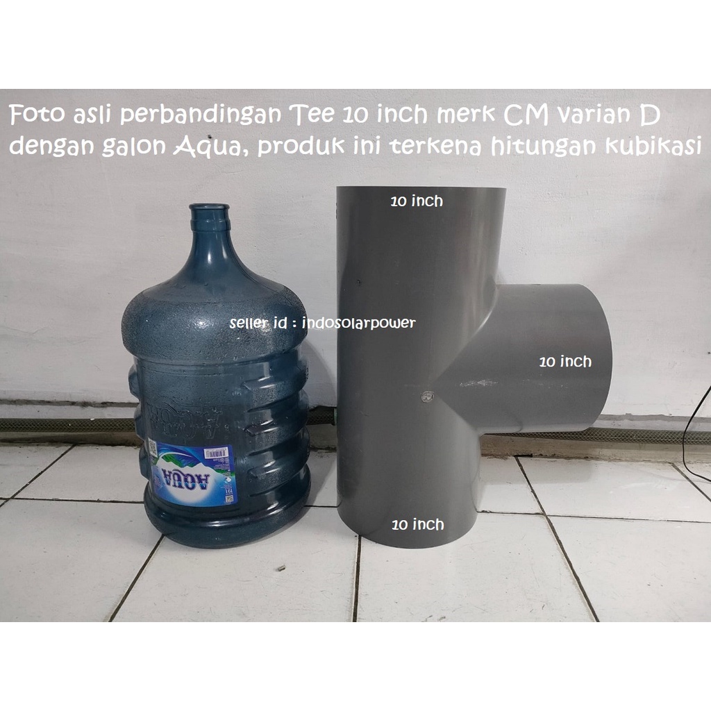 Tee 10&quot; 10 inch fitting cabang pipa PVC Vtee vlog Volk T 10x6 10x8 merk Rucika CM AW tebal D tipisbisa untuk semua merk pipa pralon paralon rucika wavin triliun intilon vinilon champion pacific maspion alderon supralon winlon dll