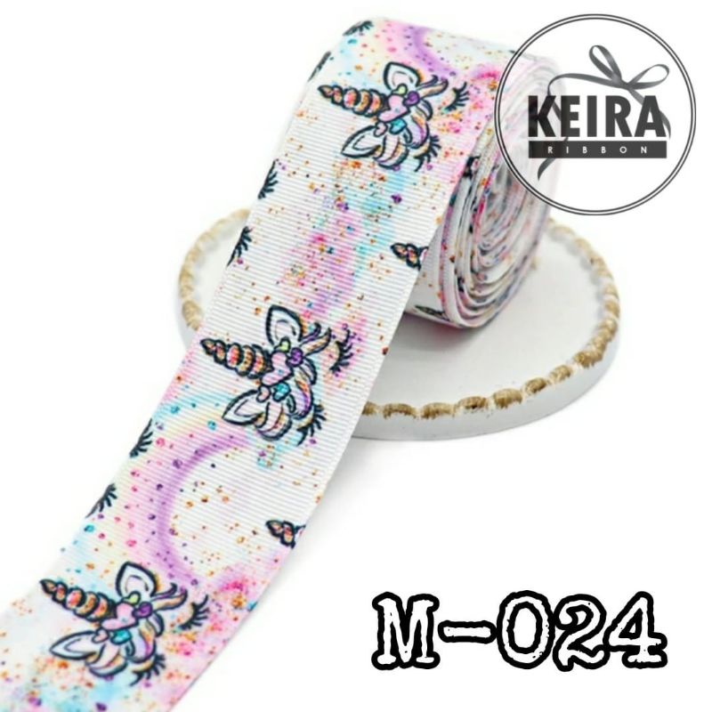 

Pita M-024 grossgrain import motif unicorn 02 lebar 3.8cm