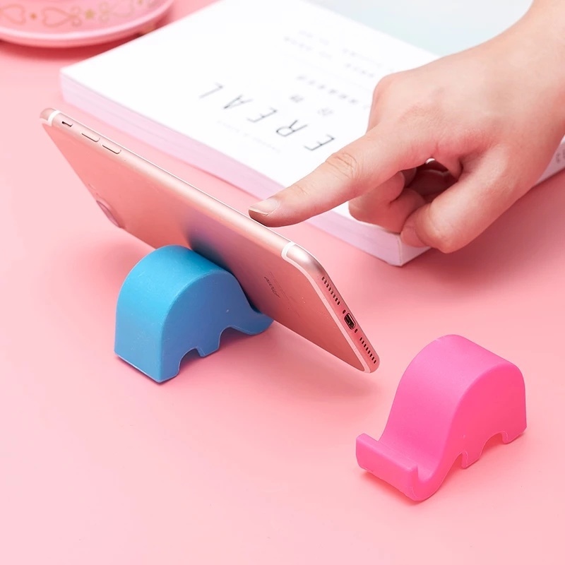 Stand Holder Handphone / Tablet Universal Portable Bentuk Macaron / Gajah Untuk For iPhone / Android