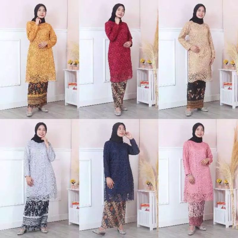 NEW SET KEBAYA TUNIK BRUKAT/KEBAYAMODERN/KEBAYAKONDANGAN