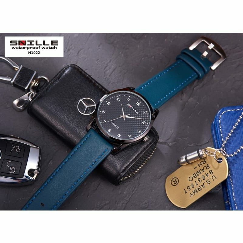 Jam Tangan Snille Kulit N1022 Fashion Pria Kasual Terlaris Terbaik