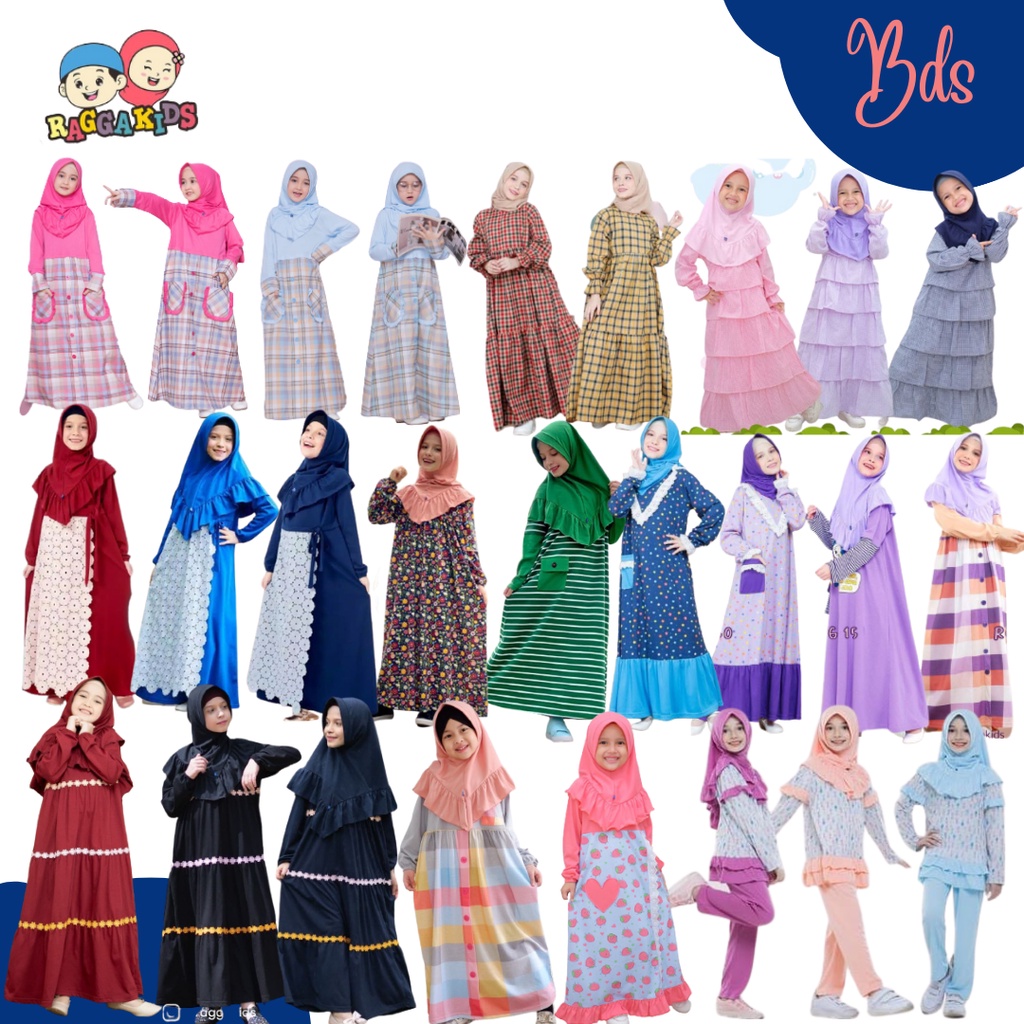 Raggakids Gamis Anak minimal pembelian 2 gamis/baju (GROSIR/RESELLER)