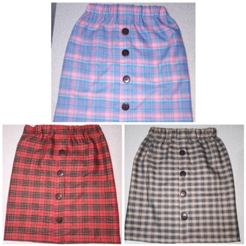 rok anak motif kotak2 (1-7tahun)