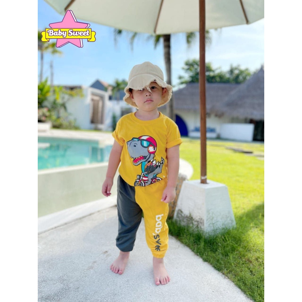 SETELAN BAYI MOTIF DINO &amp; UNICORN USIA 6-36 BULAN