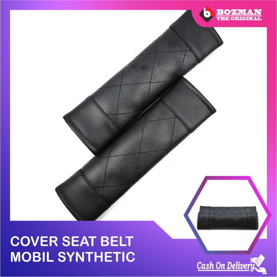 Cover Seat Belt Bahan Kulit Premium (Syntehtic Leather) Aksesories Mobil  Keamanan Safety Berkendara