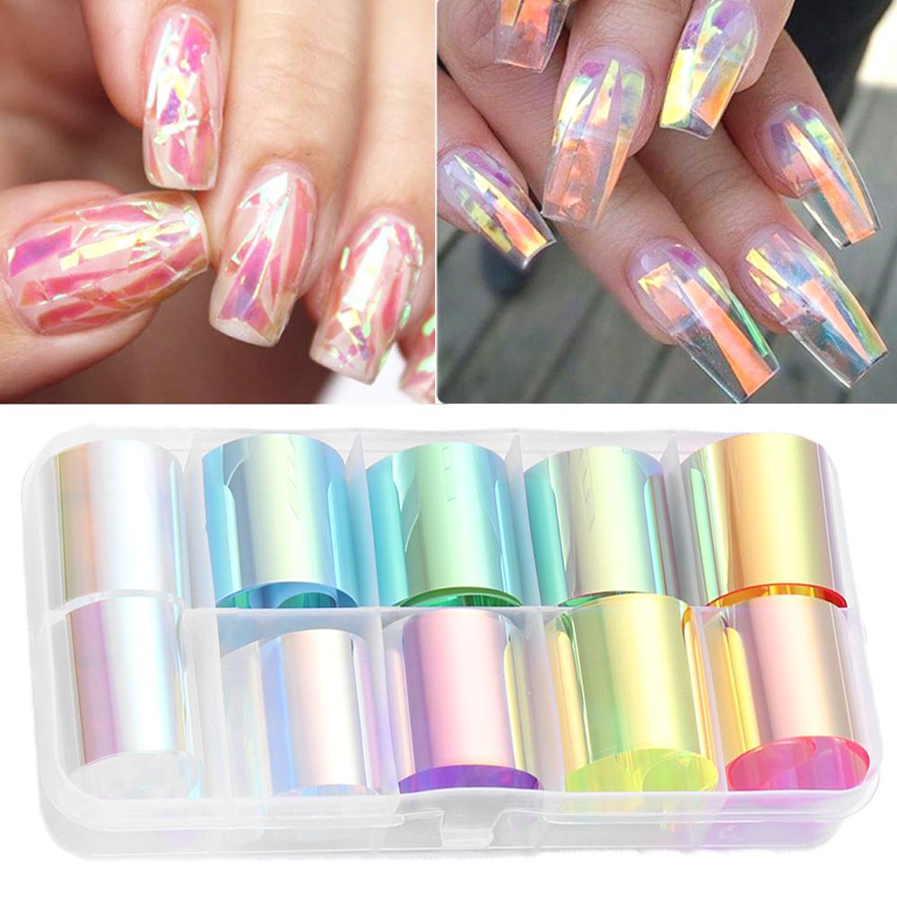 Stiker Kuku Atas Hot DIY Manicure Glass Paper