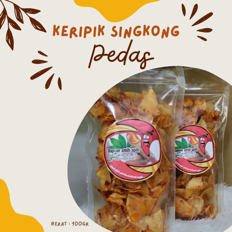 

keripik Singkong Pedas Makanan Ringan 100gr