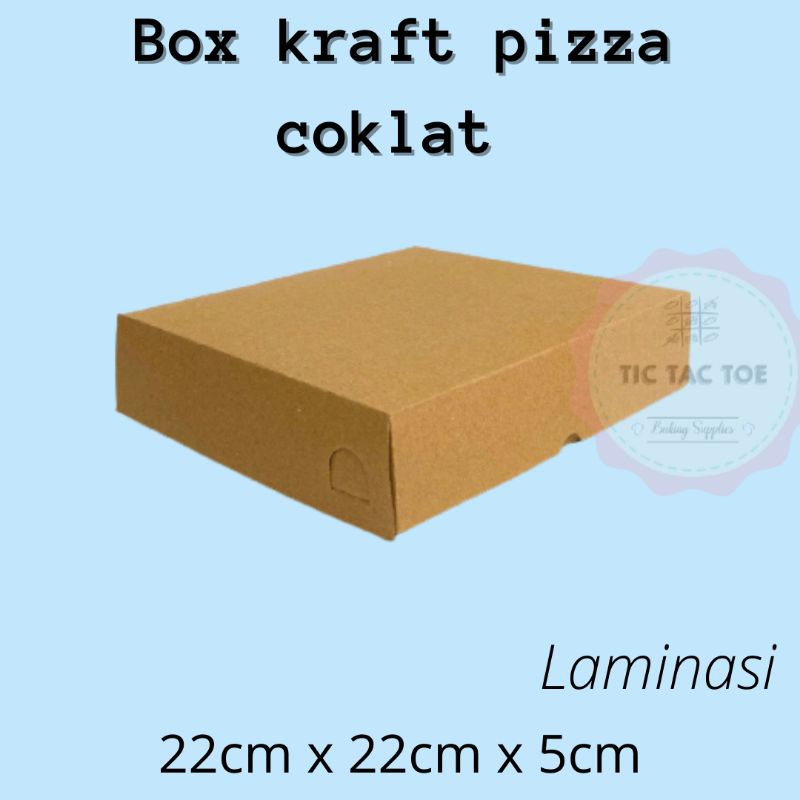 box coklat dos coklat box pizza box laminasi dos laminasi box coklat laminasi 22x22x5(isi 10pcs)