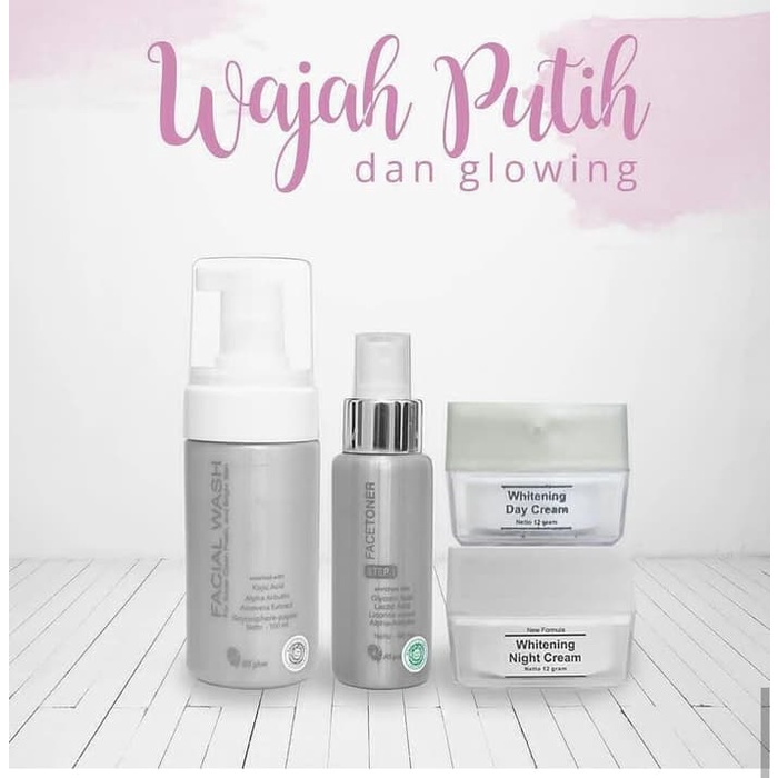 MS Glow Paket Wajah Whitening Series Basic Rumah Cantik 354 Paket Perawatan Mencerahkan Wajah