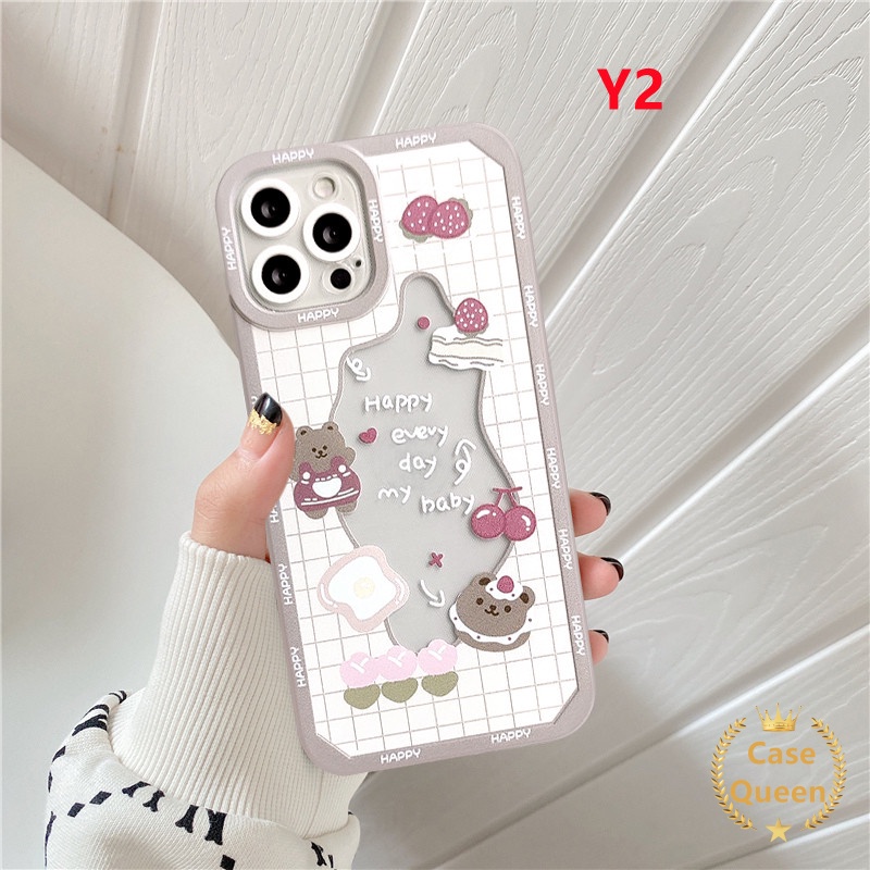 Soft Case TPU Transparan Shockproof Motif Kue Strawberry Untuk Infinix Hot 10 11 Play 9 Play Smart 6 5 11S 10 Lite