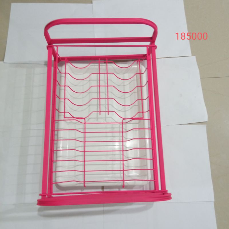 TERMURAH IMPOR Rak Piring Dapur Stainless Steel Pink Kuat Berkualitas Dapur Cuci Piring