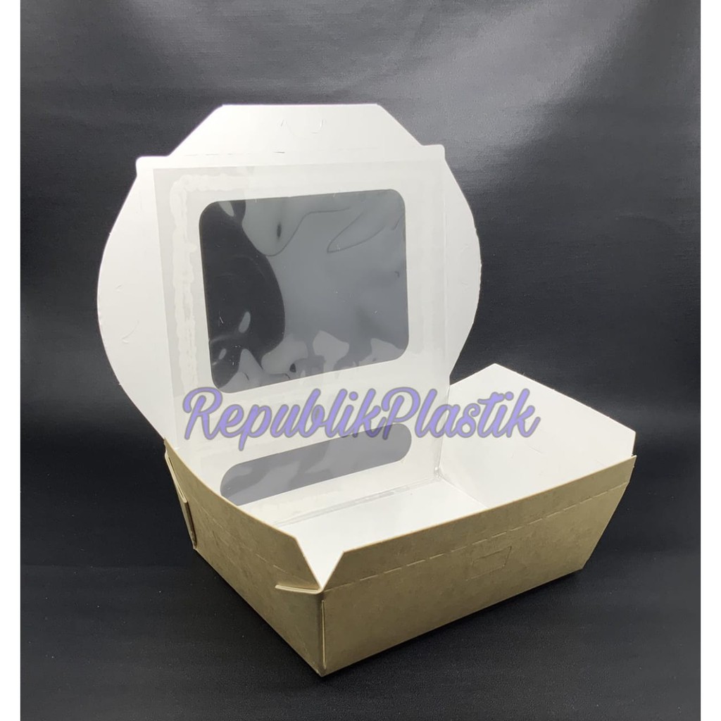 Brown Paper Kraft Lunch Box Window Uk L