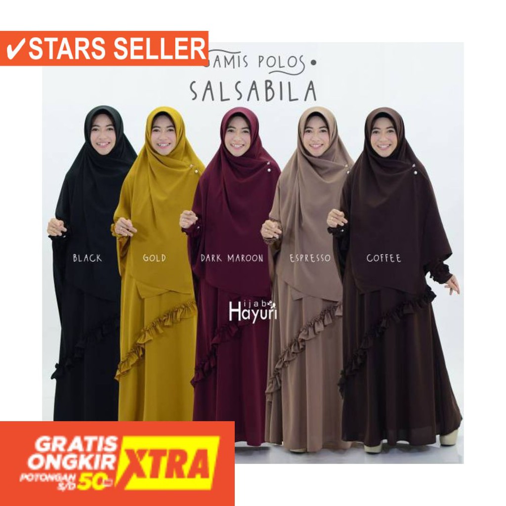 BAJU LEBARAN PAKAIAN MUSLIMAH SYARI BERGO BALOTELI / Gamis Wolfis Polos / Gamis Syari Wolfis / Gamis