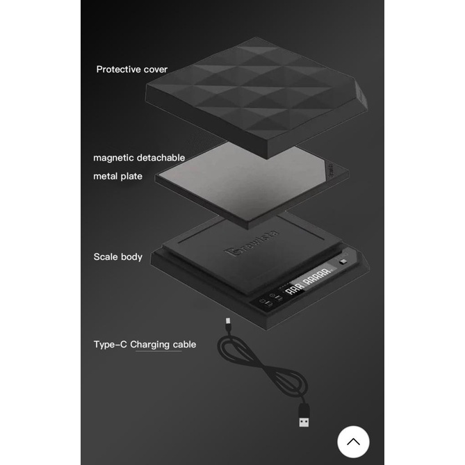 brewista x series scale classic black and white color USB type C rechargeable / timbangan kopi V60 premium digital coffee scale brewista